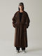 Diverse System Coatala Women's Long Coat with Buttons Brown