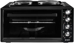 Gruppe Electric Countertop Oven 50lt with 2 Burners and Air Black