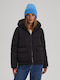 Kurz Damen Ärmellos Puffer Jacke für Winter Black