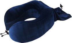 Edman Μαξιλαράκι Ταξιδίου Memory Foam Μπλε