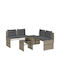 Set Outdoor Lounge Grey with Pillows 4pcs