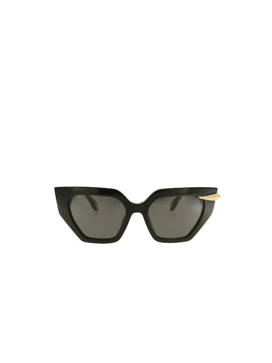 Roberto Cavalli Women's Sunglasses with Black Plastic Frame and Black Lens SRC001S 700Y
