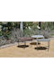 Sitting Room Outdoor Free Standing Metal Table Dark Brown 60x60xcm