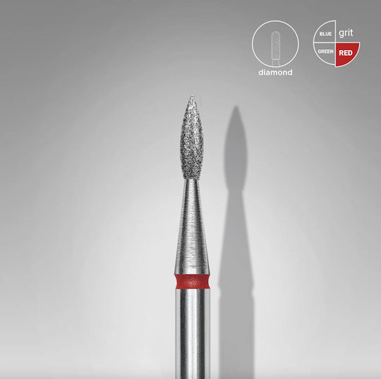 Staleks Nail Drill Diamond Cutter Bit with Flame Head Red