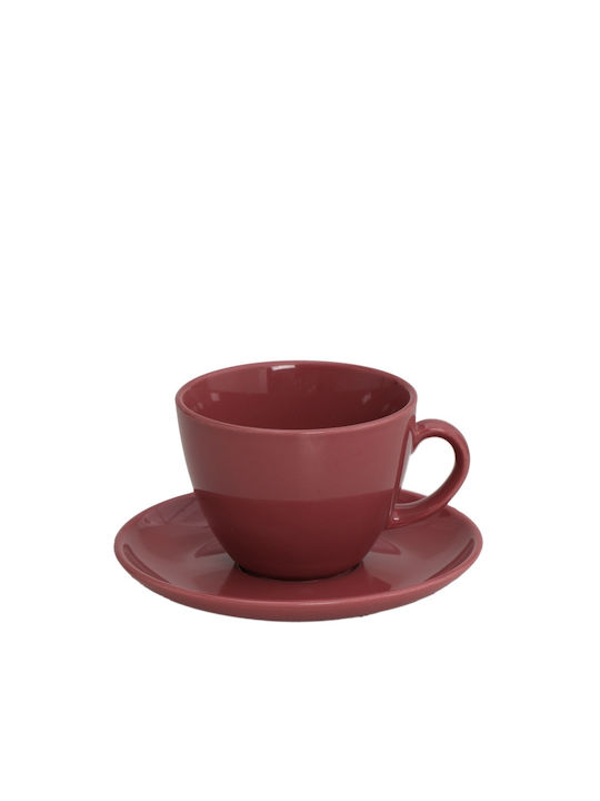 Espiel Essentials Set Tassen Cappuccino aus Porzellan Rot 220ml 6Stück