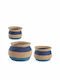 Bizzotto Set of Decorative Baskets Straw Blue 39x39x34cm 3pcs
