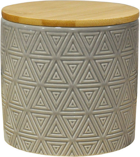 Sidirela General Use Ceramic Beige Vase with Lid 11x11cm