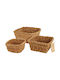 Set of Decorative Baskets Straw 3pcs