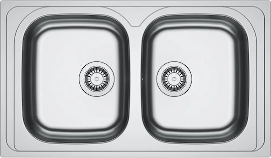 Franke Spark Skx 620-34-34 Ένθετος Νεροχύτης Inox Μ86xΠ50cm Ασημί
