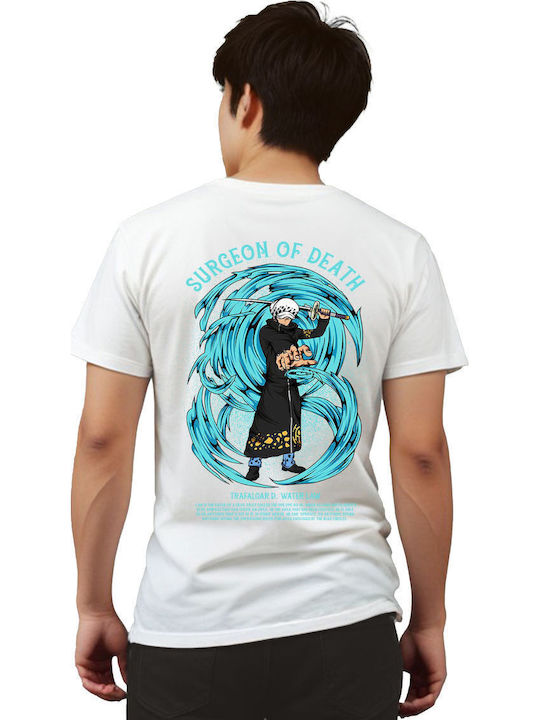 Pop Culture One Piece Law Tricou One Piece Alb ...
