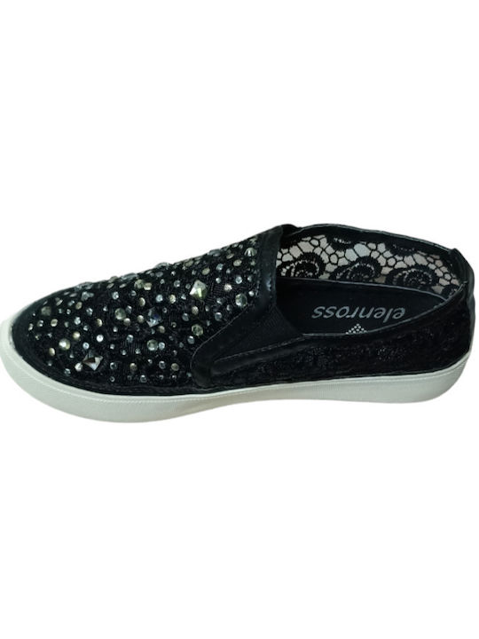 Elenross Damen Slip-Ons Schwarz