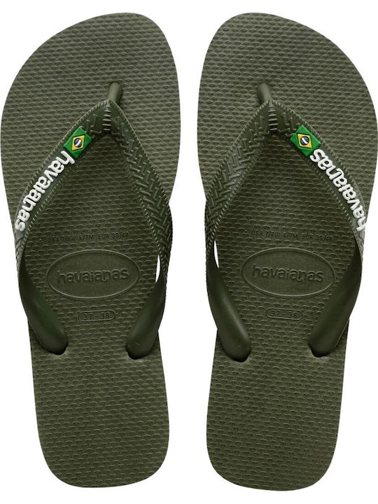 Havaianas Brasil Logo Men's Flip Flops Green