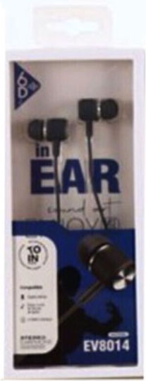 EV8014 In-ear Handsfree Headphones with Connector 3.5mm Black