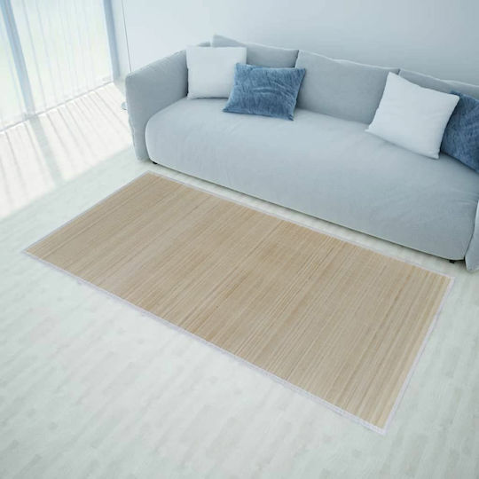 vidaXL Rutschfest Teppich Rechteckig Synthetisch,Polyester/Cotton/Leather Natural