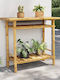 Garten- und Terrassentisch aus Bambus Braune 90x37x75cm