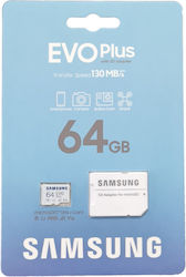 Samsung Evo Plus microSDXC 64GB Class 10 U1 με αντάπτορα