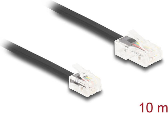 DeLock Flaches U/UTP Ethernet-Netzwerkkabel 10 m Schwarz