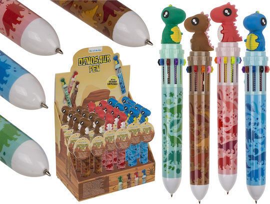 Dinosaur Pens 10 Colored Tips Multicolored Plastic 4 Colors Artelibre 06530155