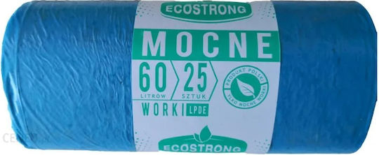 EcoStrong Σακούλες Απορριμάτων Χωρητικότητας 60lt 72x60cm 25τμχ Μπλε