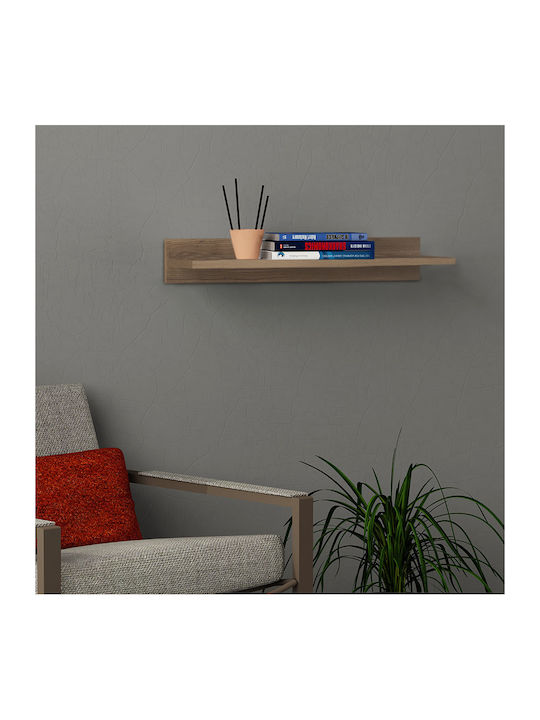 Shelf Wall Simple Open Walnut 60x24x10cm