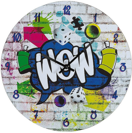 ArteLibre Wow Ceas de Perete Lemn Multicolor Ø33.8cm