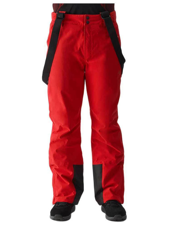 4F 4FWAW24TFTRM0756-62S Men's Trousers for Ski & Snowboard Red