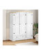 Dreifachtür Kleiderschrank Corona White 151.5x52x186cm
