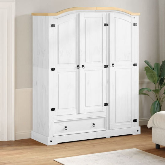 Dreifachtür Kleiderschrank Corona White 151.5x52x186cm
