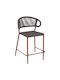 Hocker für Bar Für den Außenbereich aus Aluminium Eulo Gray 1Stück 60x60x99cm