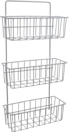 Uncle George Wandmontiertes Badezimmerregal Metallisch mit 3 Regalen 24x10x51cm Weiße