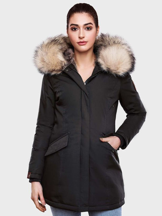 Navahoo Jachetă de femei Puffer pentru iarnă Black NAV-CRIS-BLK