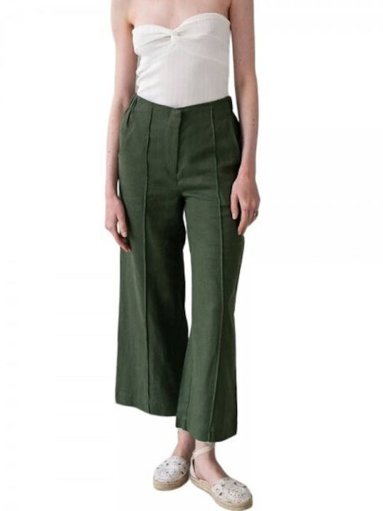 Mind Matter Pantaloni de damă Tesatura Pantaloni Green