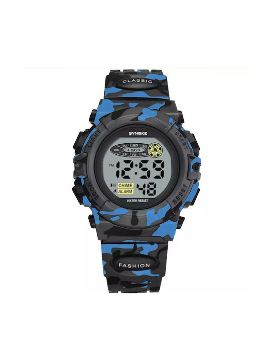 Synoke Kids Digital Watch with Rubber/Plastic Strap Blue