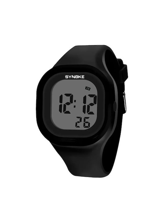 Synoke Kids Digital Watch with Rubber/Plastic Strap Black