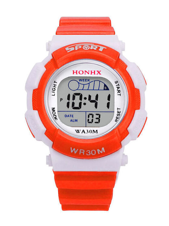 Honhx Kids Digital Watch with Rubber/Plastic Strap Orange