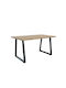 Atlanta Table Dining Room Wooden with Metal Frame Golden Oak 160x80x72cm