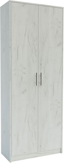 Milen Δίφυλλη Ντουλάπα 72.3x33.5x185.2cm Λευκή