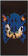 Sega Sonic The Hedgehog Παιδική Πετσέτα Θαλάσσης Μαύρη 140x70εκ.