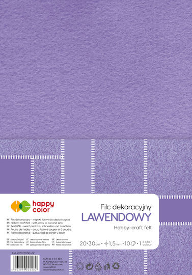 Happy Color Филц 10 Листа HC-HA-7120-2030-62-20582 20x30см.