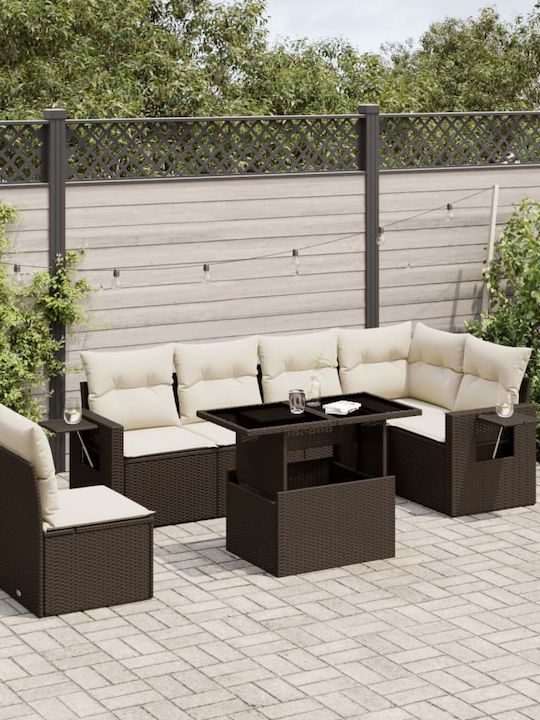 Set Cameră De Zi Pentru Exterior 7 Piese Maro C...