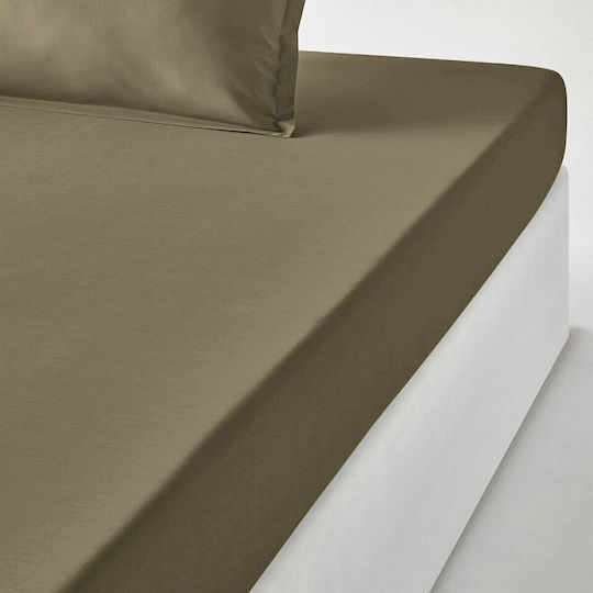 La Redoute Interieurs Σεντόνι Διπλό με Λάστιχο 140x200+30εκ. Πράσινο