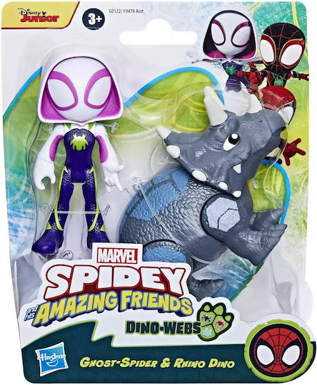 Action-Figur Spidey And His Amazing Friends Spider-Man Ghost-Spider & Rhino Dino 6cm.