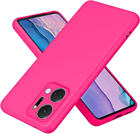 Umschlag Rückseite Silikon Fuchsie (Honor X7a)