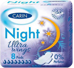 Carin Hygienepads mit Flügeln Nacht 8Stück