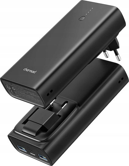 Charmast C1146L Power Bank 10000mAh 20W με 2 Θύρες USB-A και Θύρα USB-C Μαύρο