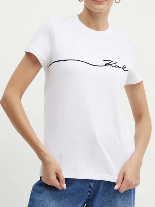 Karl Lagerfeld Damen Sportlich T-shirt White