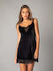 Milena by Paris Women's Winter Velvet Nightgown Black