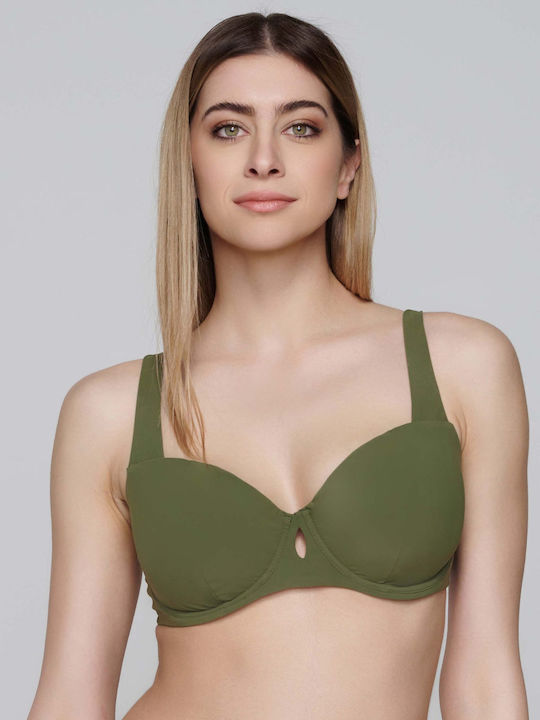 Top de bikini albastru Sense fără burete Mărimi mari Ulei Femei Luna Splendida 52579