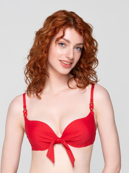 Bikini Top Arista Push-up Roșu pentru femei Luna Splendida 60187