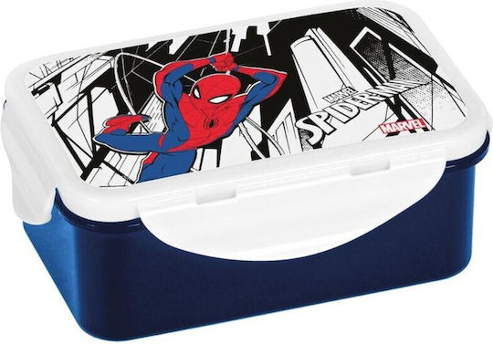 Spiderman Plastic Kids' Food Container 0.65lt Blue